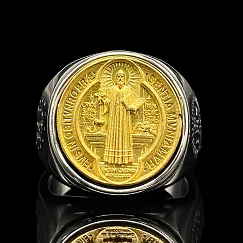 Our Medalion RIng, exclusive to A Man of Steel. Made from stainless steel, plated in genuine 18ct gold.