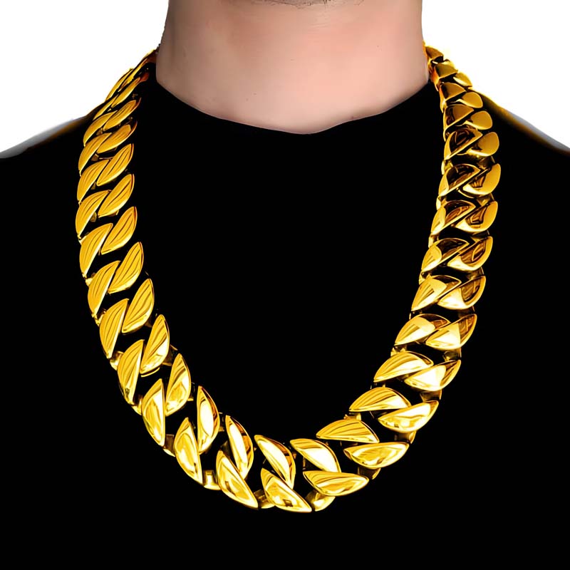 32mm Cuban Link Chain in gold and silver 60cm, 75cm, 90cm and 100cm available