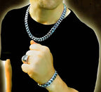 15mm wide 60cm, Cuban Link Chain available in gold and silver. 75cm, 90cm and 100cm available