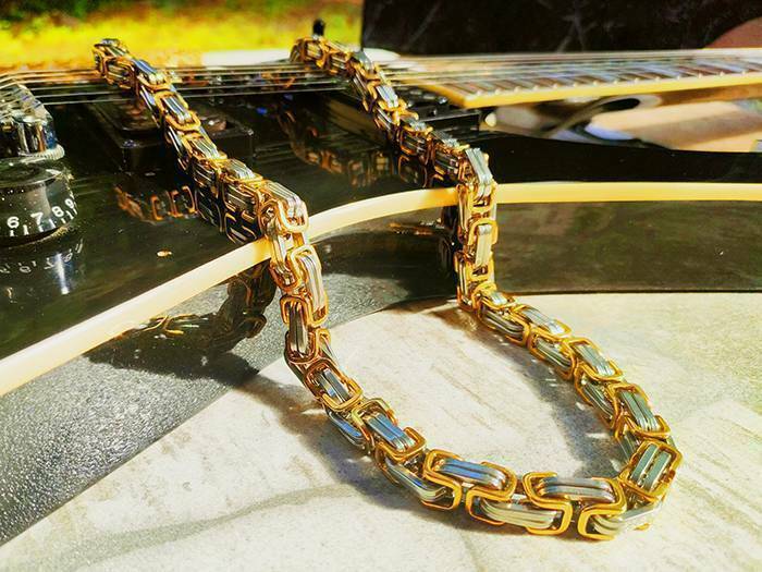 10mm Gold and Stainless Steel Machine Chain