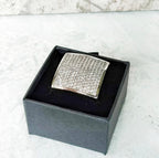 Iced out Hip Hop, 24mm block rings available in gold and silver. Streetwear inspired by Hip Hop Culture and bling.