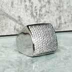 Iced out Hip Hop, 24mm block rings available in gold and silver. Streetwear inspired by Hip Hop Culture and bling.