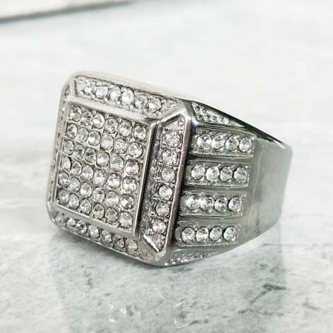 Iced out Hip Hop, block rings block available in gold and silver. Streetwear inspired by Hip Hop Culture