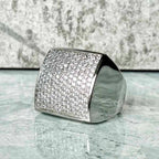 Iced out Hip Hop, 24mm block rings available in gold and silver. Streetwear inspired by Hip Hop Culture and bling.