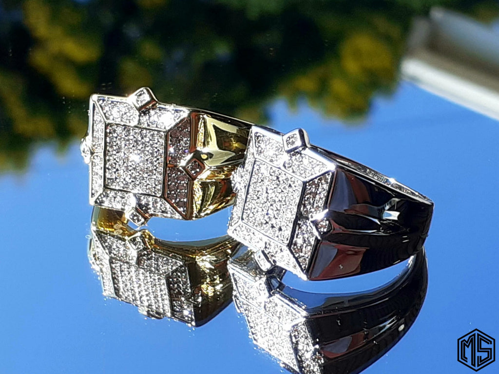 Iced out Hip Hop, block rings block available in gold and silver. Streetwear inspired by Hip Hop Culture