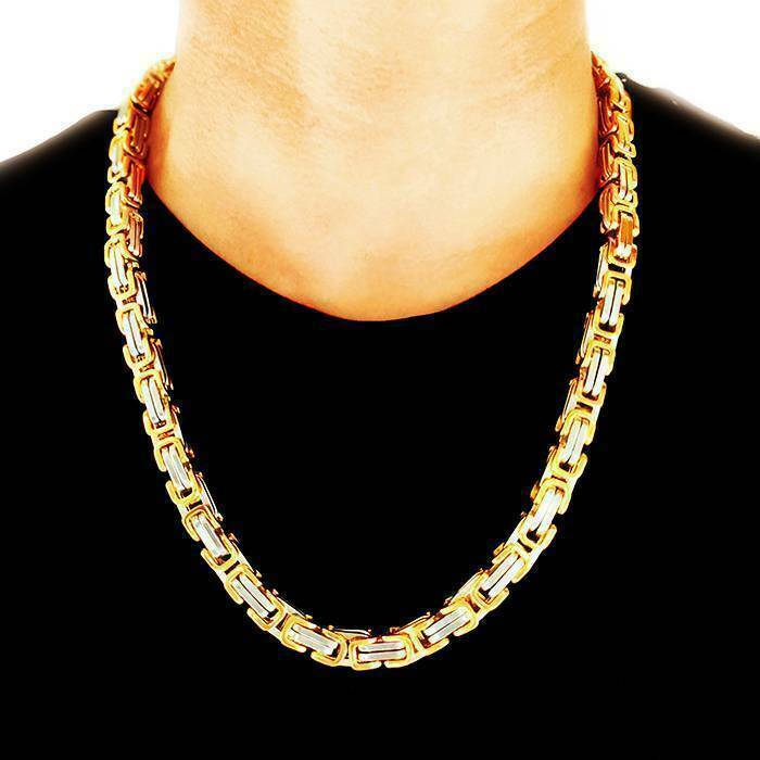 10mm Gold and Stainless Steel Machine Chain