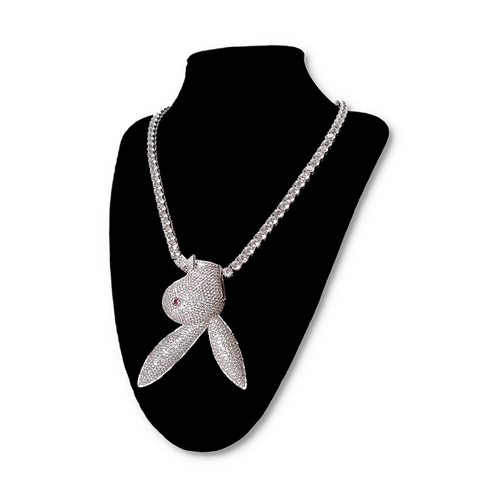 Iced out Hip Hop, Play Boy pendants and chains available in gold and silver. Bling Streetwear inspired by Hip Hop Jewelry Culture.