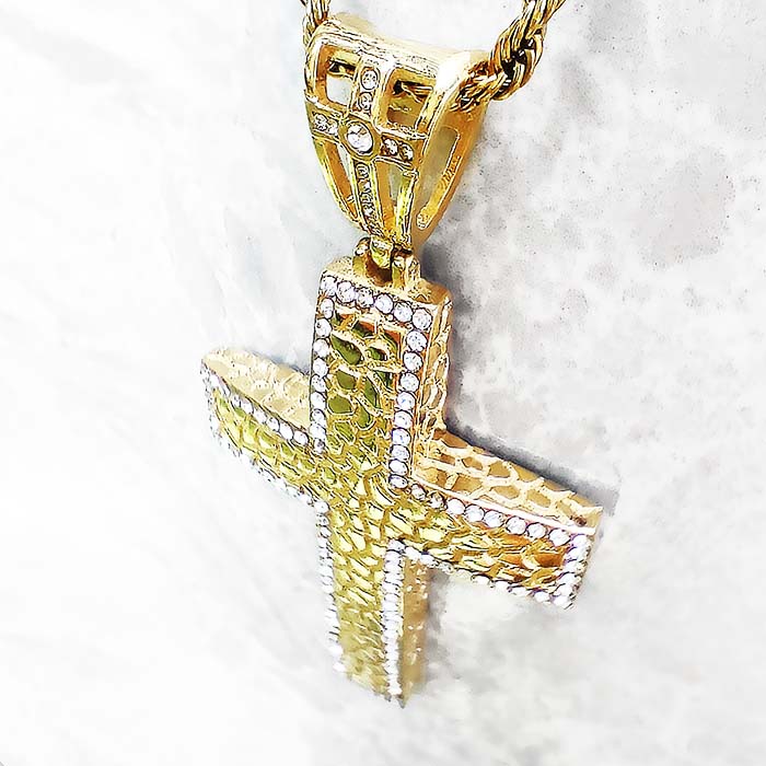 Iced out Hip Hop, large cross pendants and chains available in gold and silver. Bling Streetwear inspired by Hip Hop Culture.