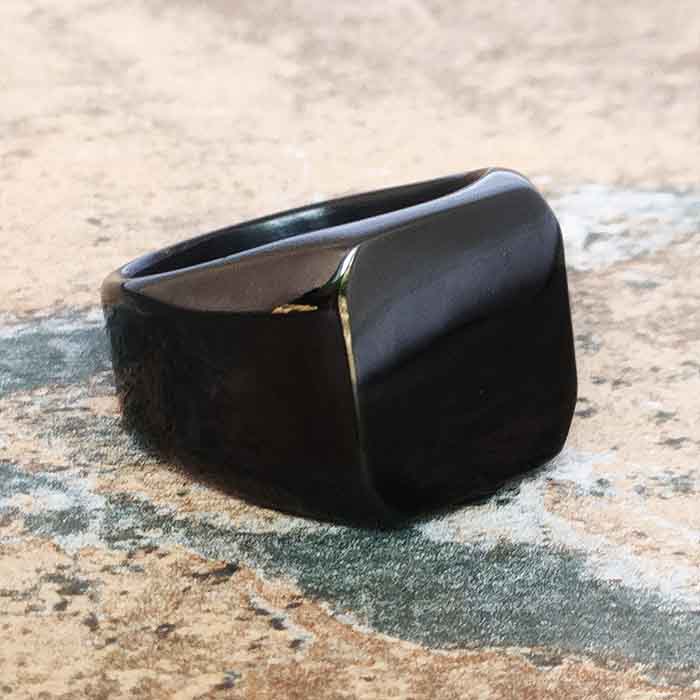 18mm Black Ring, black jewelry, mens jewerly, ring, signet stainless, A Man of Steel