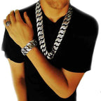 32mm Cuban Link Chain in gold and silver 60cm, 75cm, 90cm and 100cm available