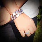 32mm Iced Cuban Link Bracelet. Available in gold and silver.22cm, 24cm and 26cm lengths available.