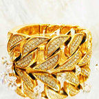 32mm Iced Cuban Link Bracelet. Available in gold and silver.22cm, 24cm and 26cm lengths available.