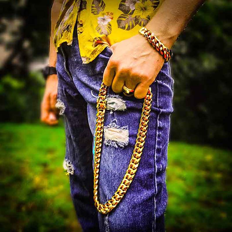 cuban link, miami hiphop, mens jewelry, chain, bracelet, wrist chain, bling, gold, A Man of Steel, 9