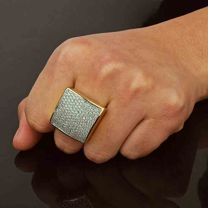 Iced out Hip Hop, 24mm block rings available in gold and silver. Streetwear inspired by Hip Hop Culture and bling.