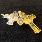 Relic Cross Pendant, Jesus pendant gold cross mens jewelry