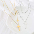Triple Cross Necklace, ladies jewelry, gifts, cross, pendants, chains, gold, rose gold, silver (11)