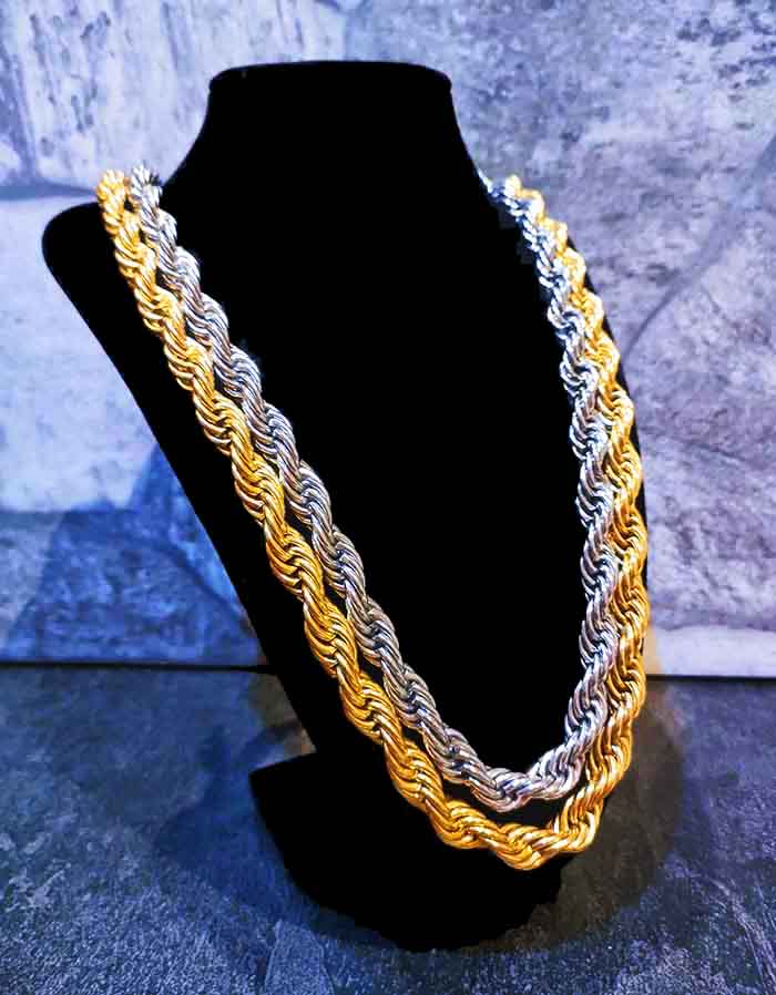 Medusa 44mm pendant and 29mm ring.6mm Rope Chains available in Gold and silver, stainless steel. Available lengths: 60cm, 75cm, 90cm and 100cm