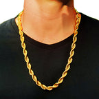 10mm Rope Chains available in Gold and silver,. Available lengths: 60cm, 75cm, 90cm and 100cm. Hip hop Jewelry and Streetwear.