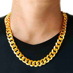 15mm wide 60cm, Cuban Link Chain available in gold and silver. 75cm, 90cm and 100cm available