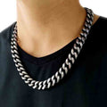 15mm Grit Finish, Cuban Link Chain , men's jewelry, grit, neck chain, chain, stainless, A Man of Steel