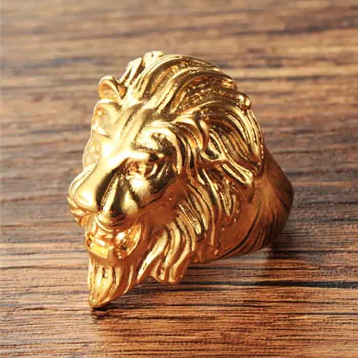 ring gold lion bling 3 mens jewelry