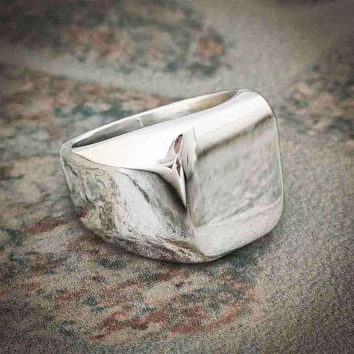 18mm stainless ring, signet, relic finish, hard core, mens jewelry, A Man of Steel