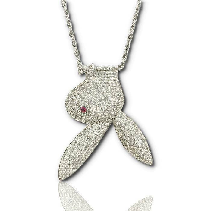 Iced out Hip Hop, Play Boy pendants and chains available in gold and silver. Bling Streetwear inspired by Hip Hop Jewelry Culture.