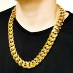22mm Cuban Link Chain. Available in gold, silver and stainless steel. 70cm, 75cm and 90cm